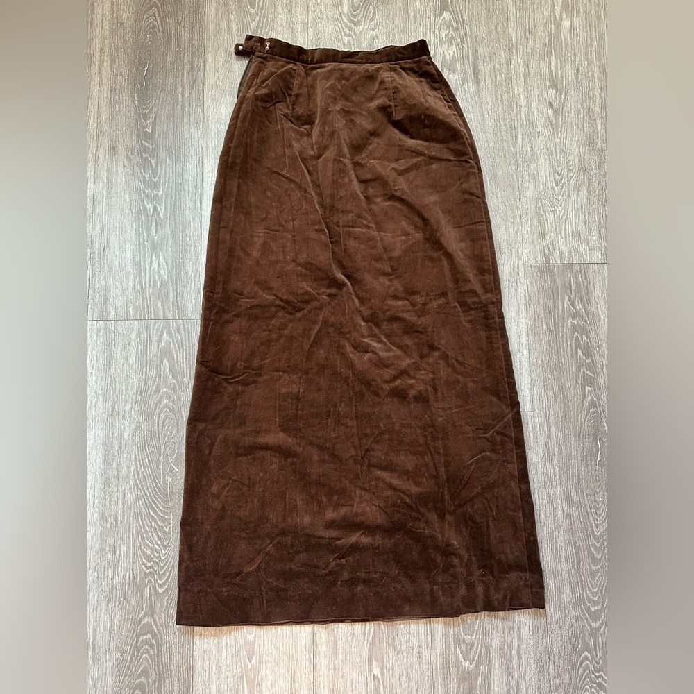 Century Boston Vintage 90s Elegant Velvet Brown Women's Skirt Size 6